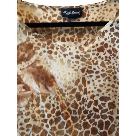 Maggie Barnes Catherines Sheer Shawl Poncho Kaftan Leopard Women Plus Size 2x - Picture 3 of 5